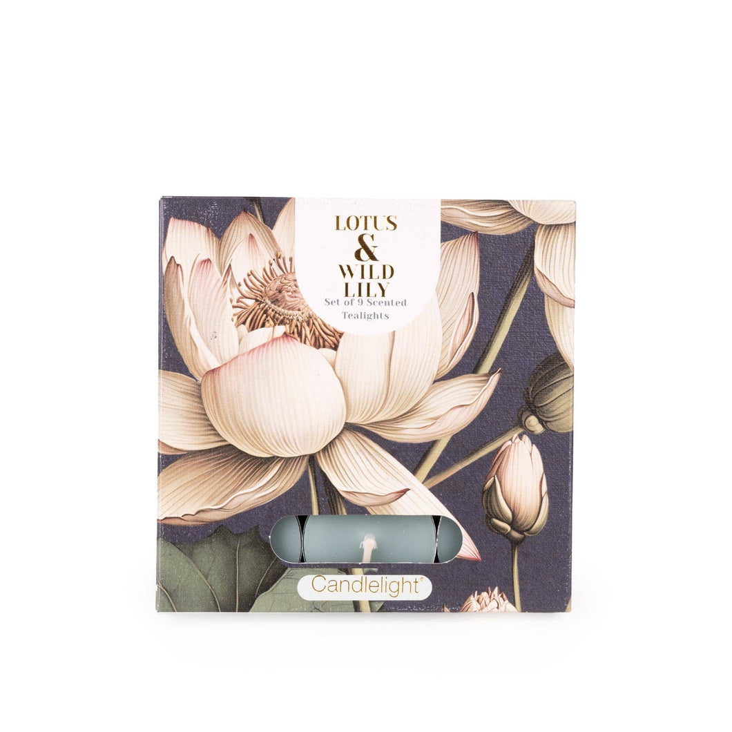 Set of 9 Tealights - Lotus & Wild Lily 6PK