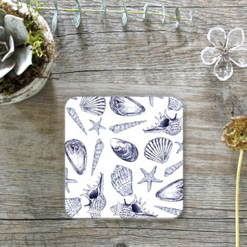 Inky Shells Set of 4 Coasters (Coastal Collection)