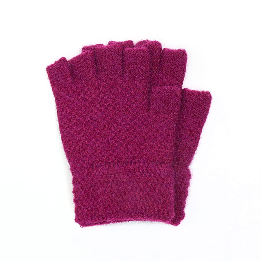 Magenta pink fingerless gloves