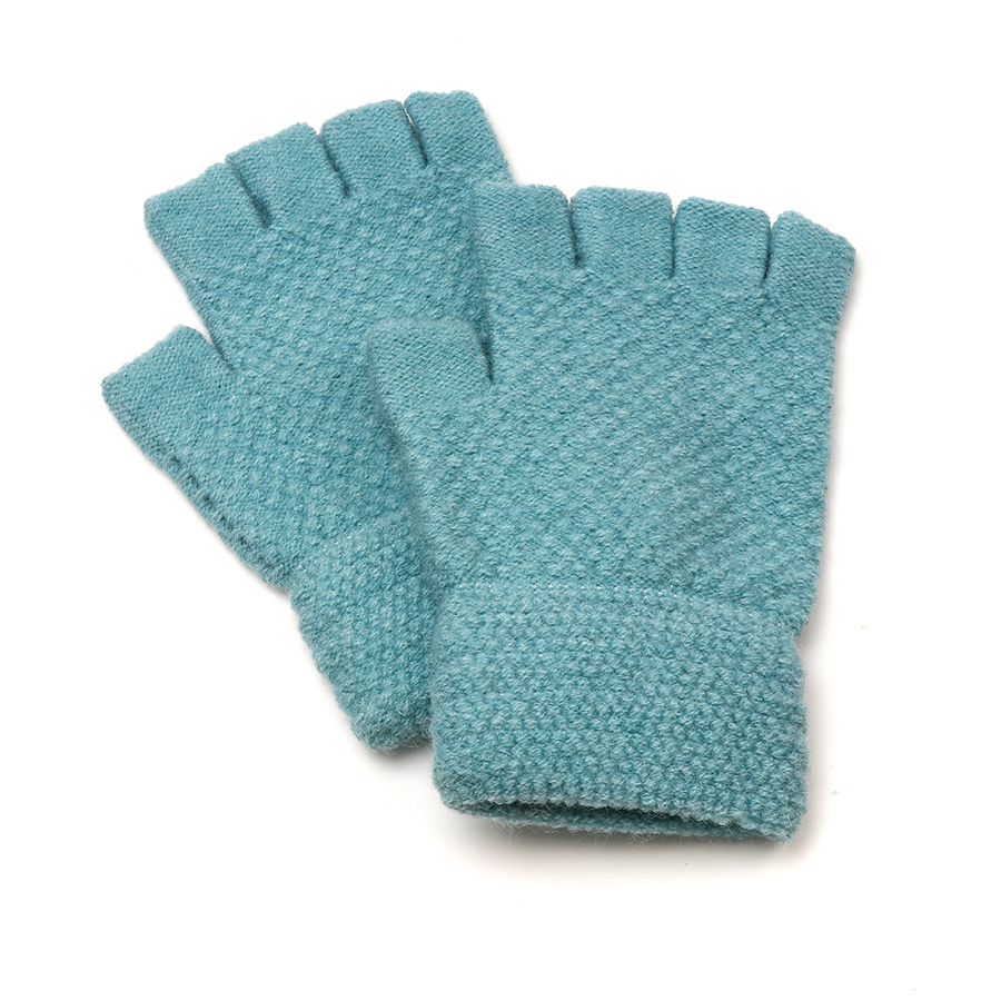 Aqua fingerless gloves