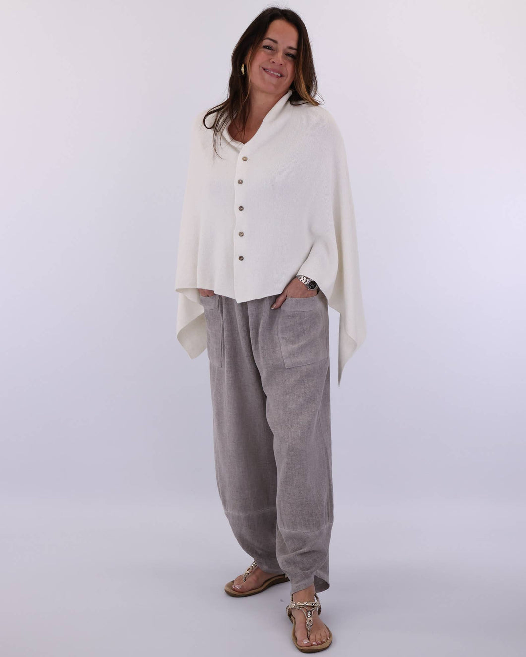 Summer Poncho with Buttons