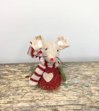 Load image into Gallery viewer, Red and Beige Fabric Mouse, 8cm
