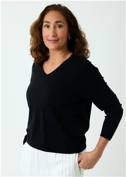 Cashmere Like Fitted V-Neck Jumper
