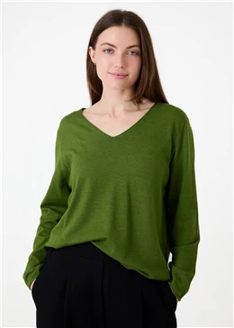 Cashmere Like Fitted V-Neck Jumper