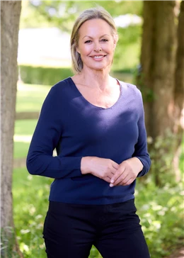 Cashmere Like Fitted V-Neck Jumper
