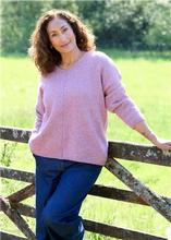 Load image into Gallery viewer, Soft Tweed V-Neck Seam Detail Jumper
