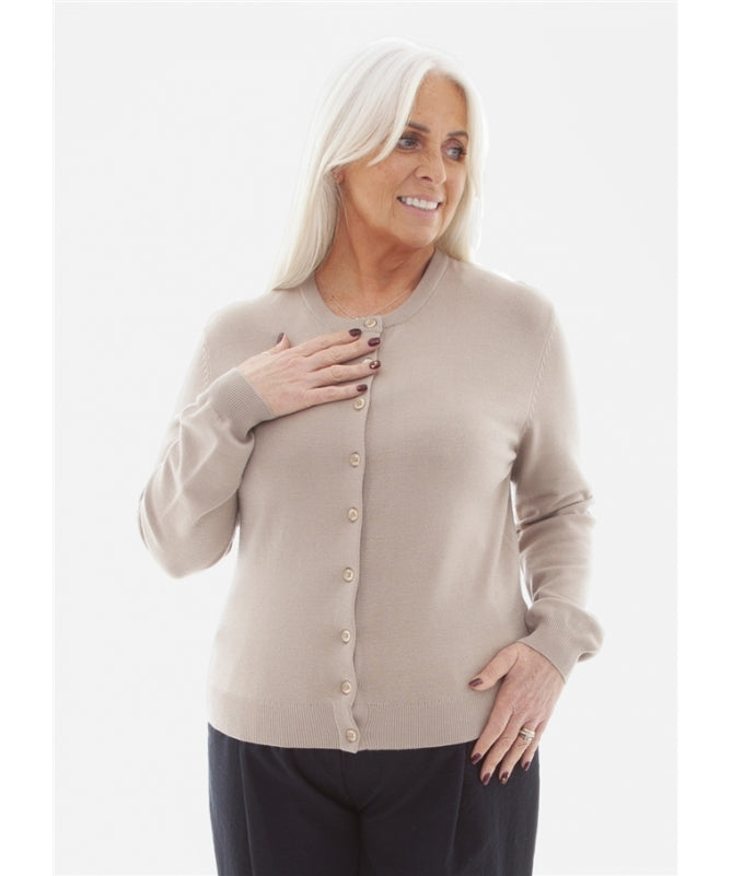 Cashmere Like Crew Neck Crop Cardi