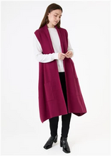 Load image into Gallery viewer, Cashmere Like Double knit Roll Collar Gilet
