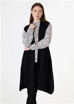 Cashmere Like Double knit Roll Collar Gilet