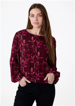 Watercolour Vines Elasticated Hem Blouse