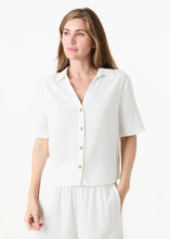 Load image into Gallery viewer, Linen Blend Short Sleeve Boxy Shirt
