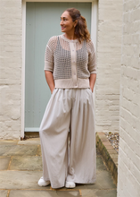 Load image into Gallery viewer, Cotton Mix Crew Neck Holes Cardigan
