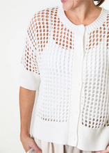 Load image into Gallery viewer, Cotton Mix Crew Neck Holes Cardigan
