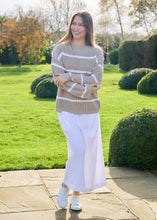 Load image into Gallery viewer, Cotton Mixed Boat Neck Stripe Jumper
