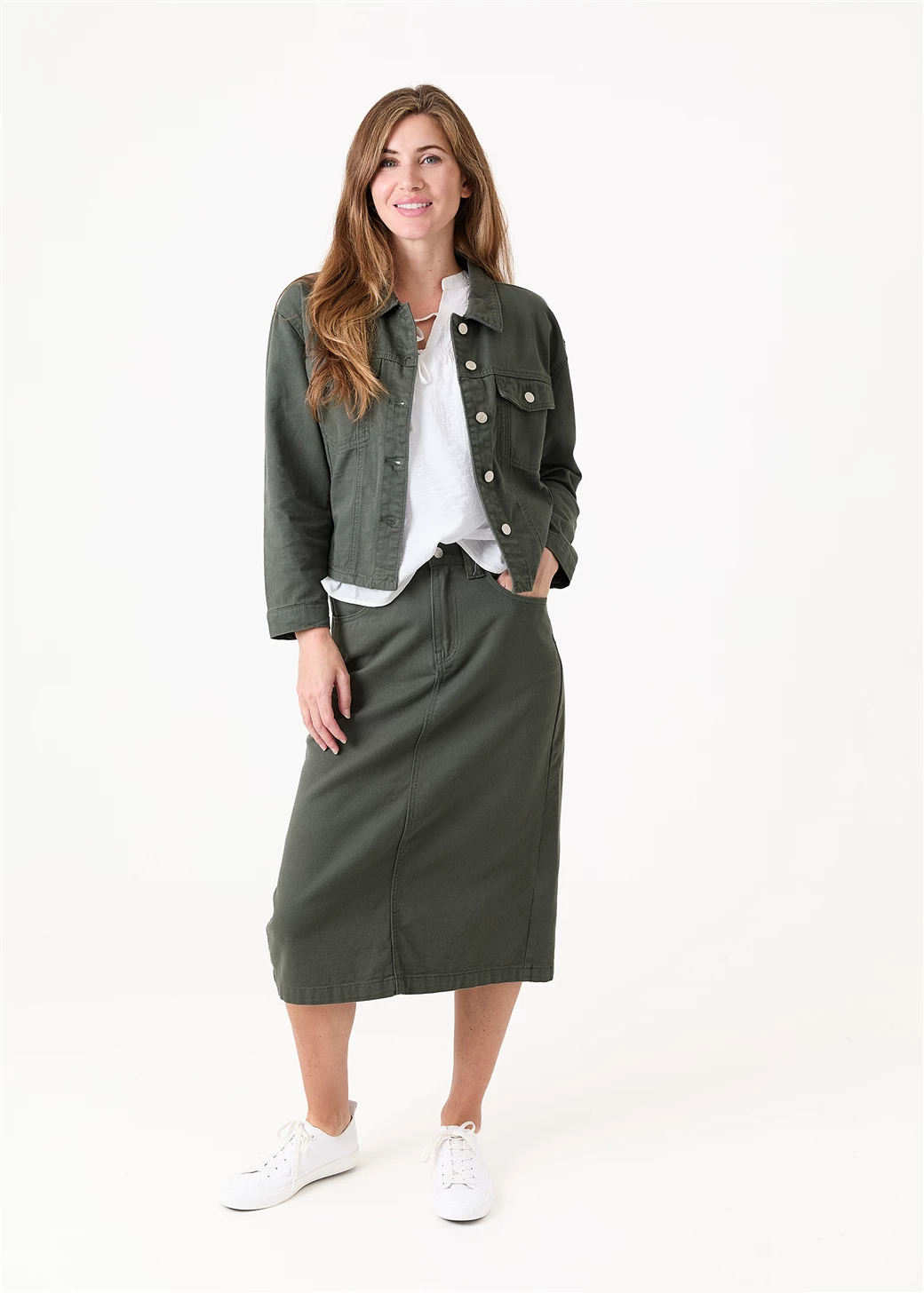 Cotton Twill Boxy Collar Jacket