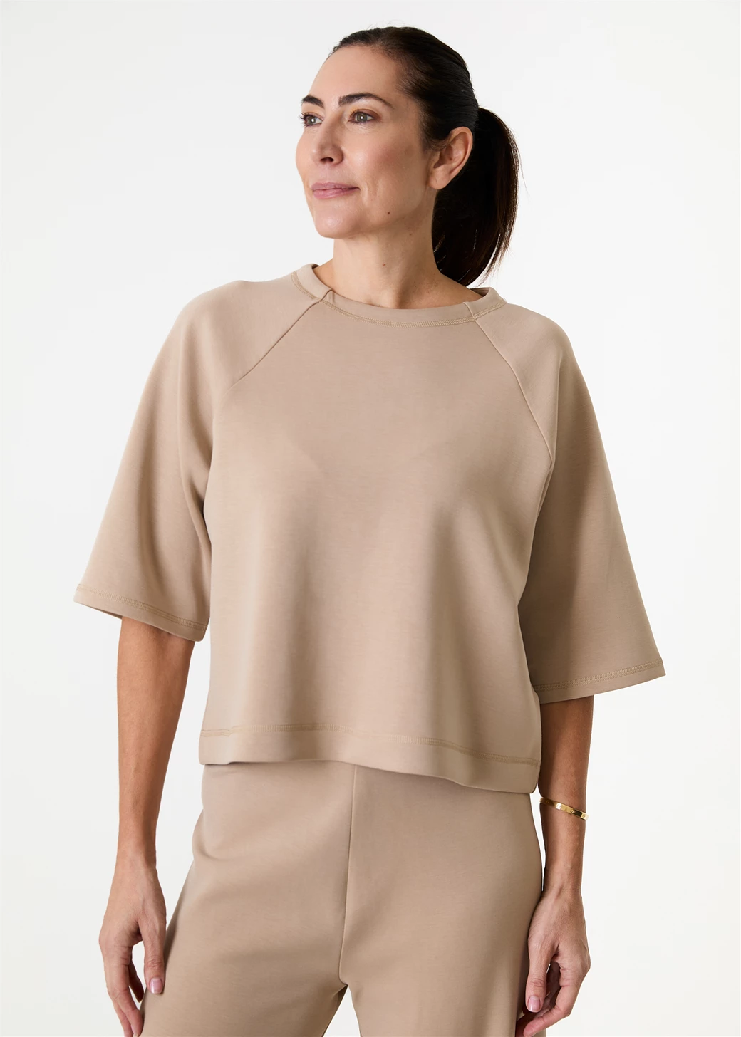 Luxe Jersey Boxy Short Sleeve Sweatshirt