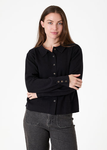 Cashmere Like Knitted Patch Pocket Shirt