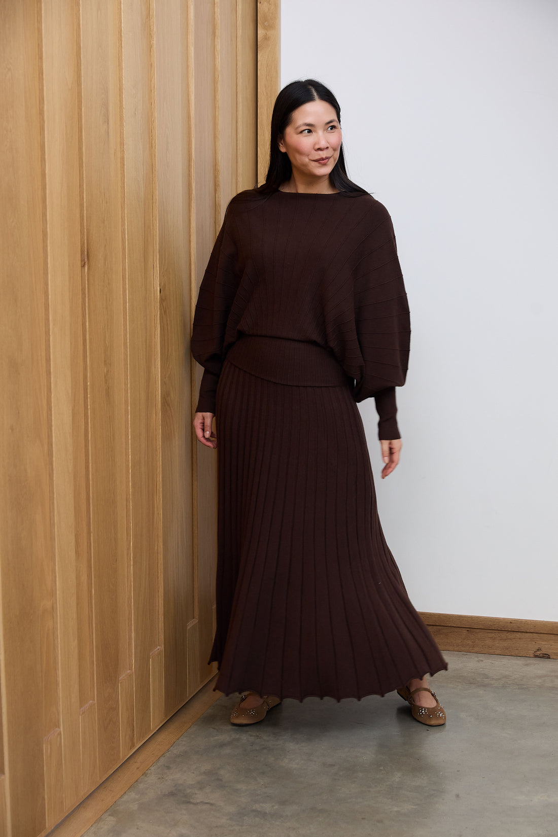 Cashmere Like Sunray Batwing Jumper
