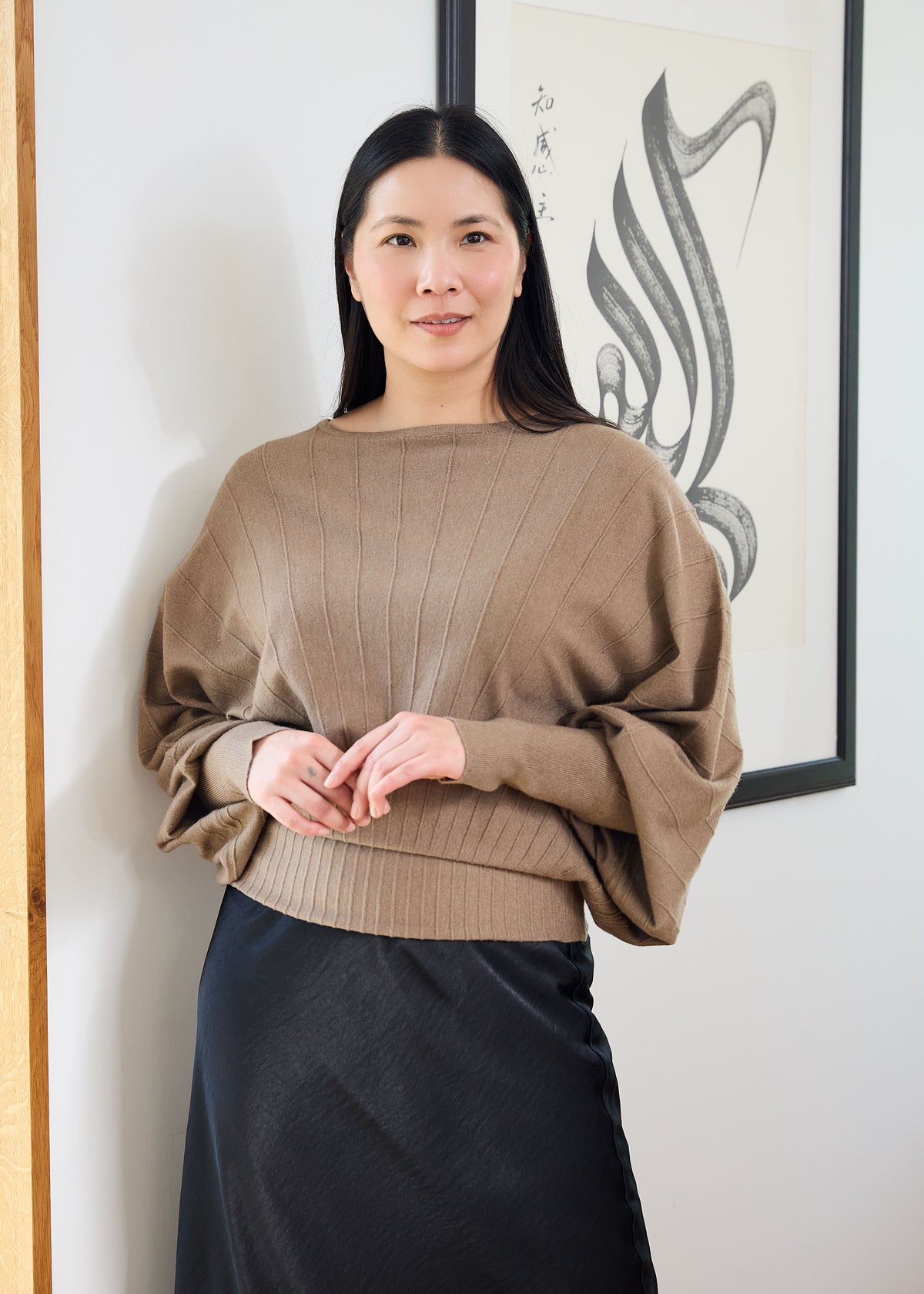 Cashmere Like Sunray Batwing Jumper