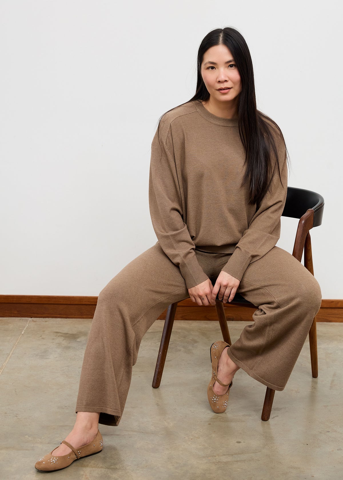Cashmere Like Straight Leg Trouser