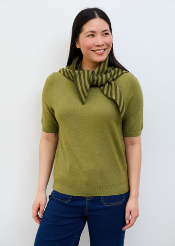 Cashmere Like Stripe Triangle Scarf