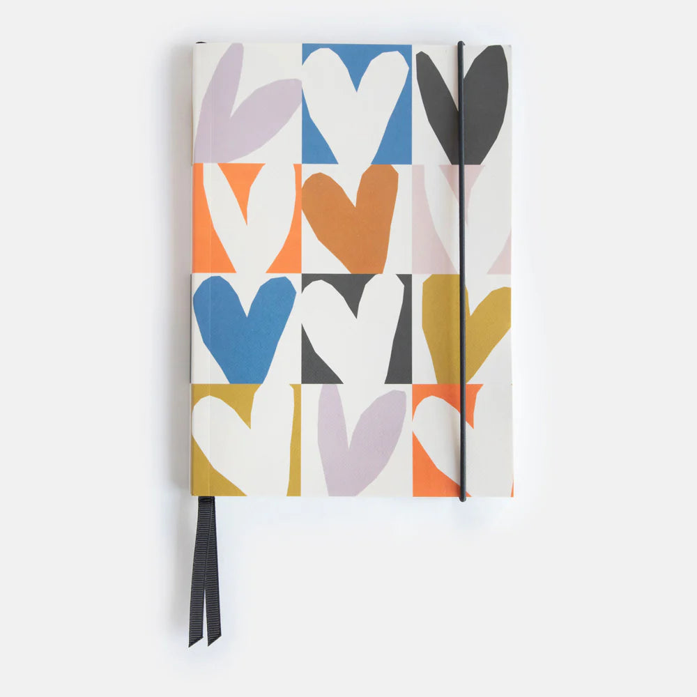 Multi Checkmate Hearts A5 Notebook