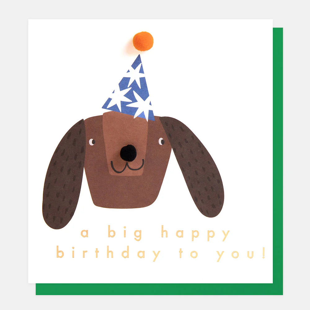 Dog In Party Hat Birthday Card
