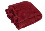 Cosy pom pom throw red