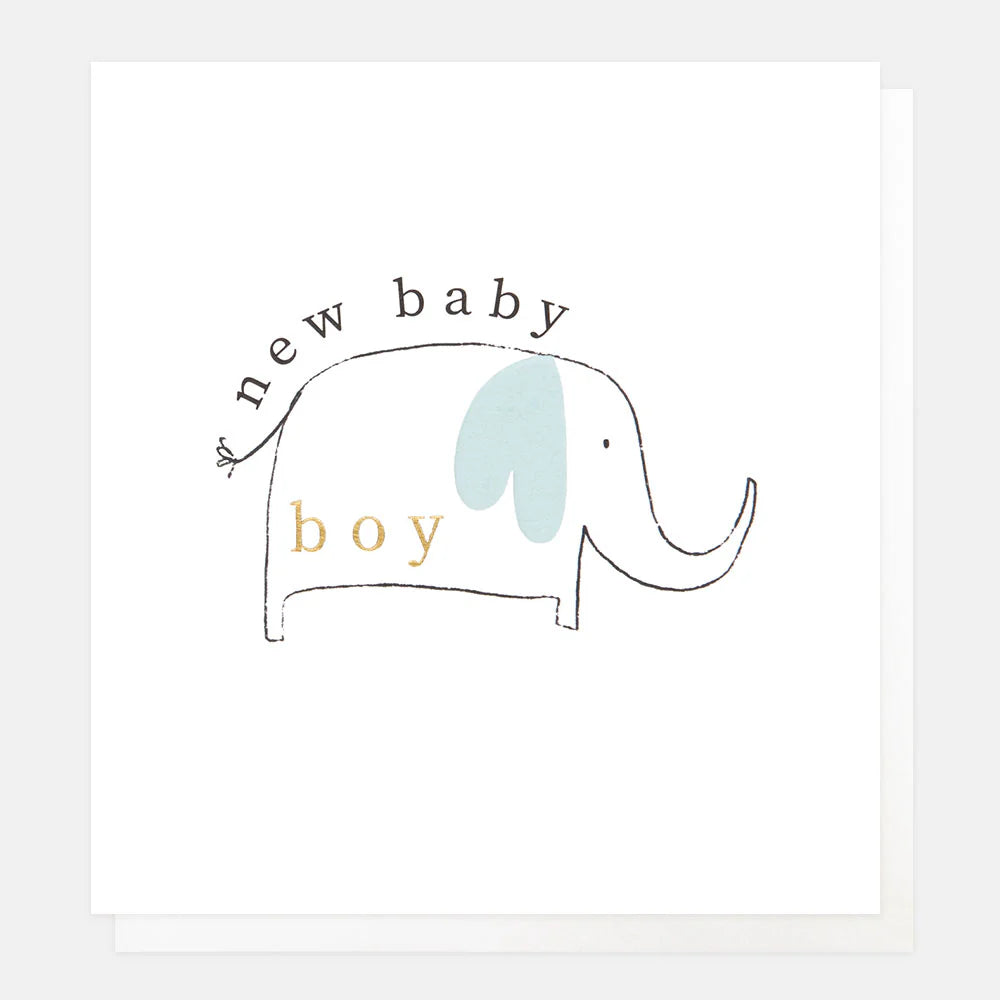 New Baby Boy Blue Elephant Card