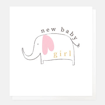 Baby Girl Pink Elephant Card