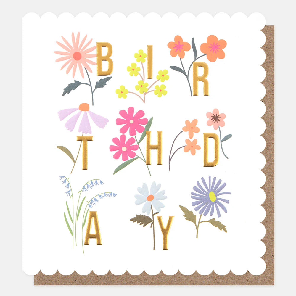 Colourful Florals Birthday Card