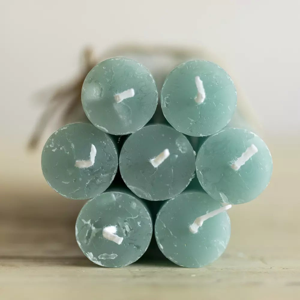 Rustic Dinner Candle Turquoise