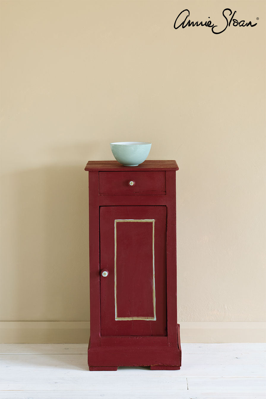 Small cupboard painted in Annie Sloan's Burgundy Chalk paint