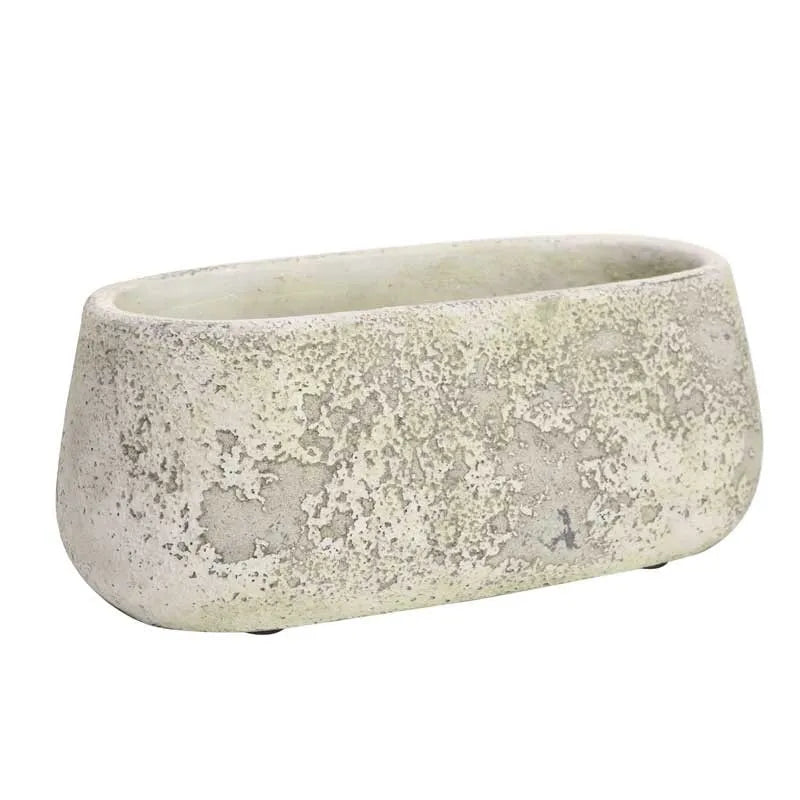 Rustic Trough Cement Flower Pot