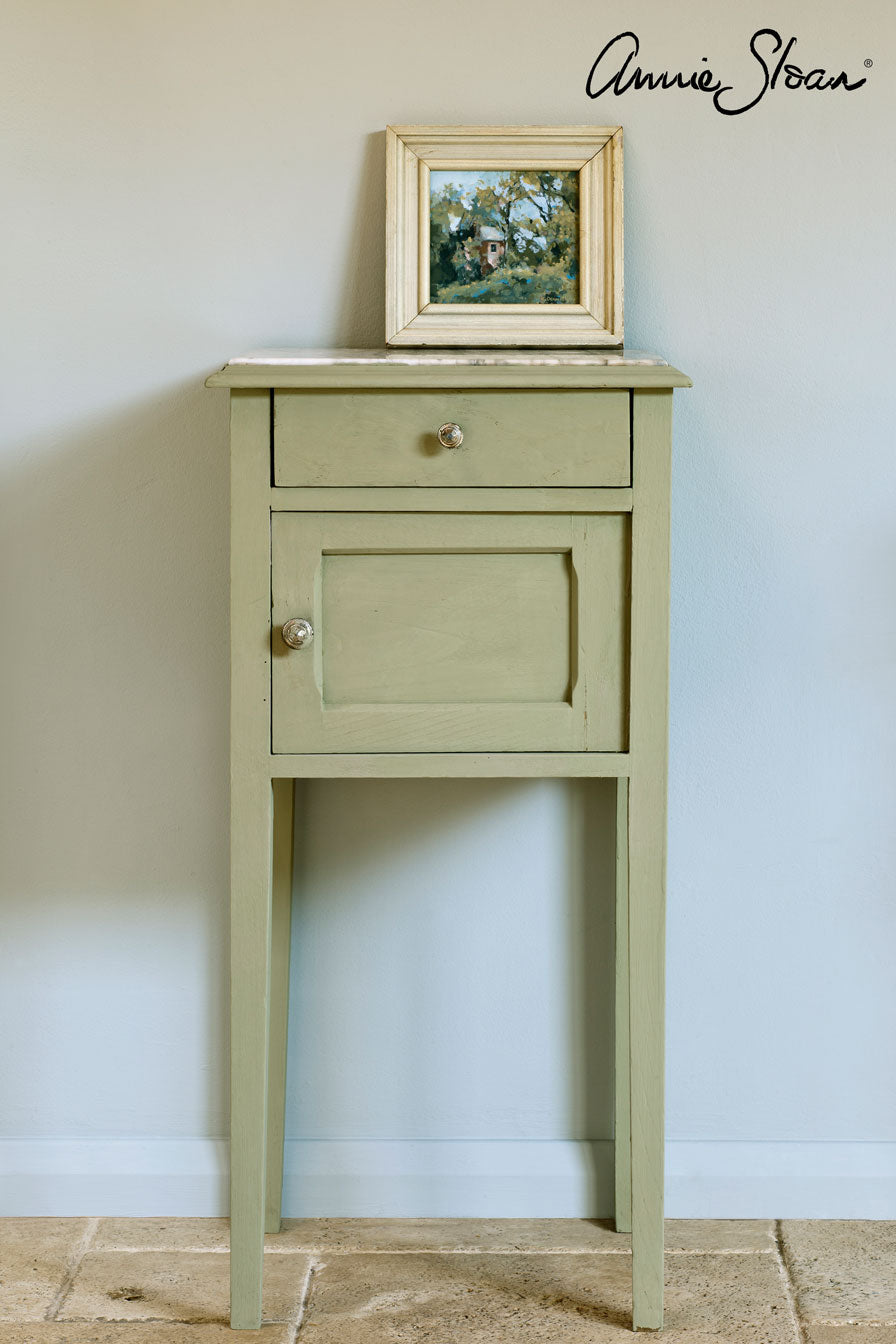 Small side table painted n Annie Sloan Chateau Grey Chalk Paint