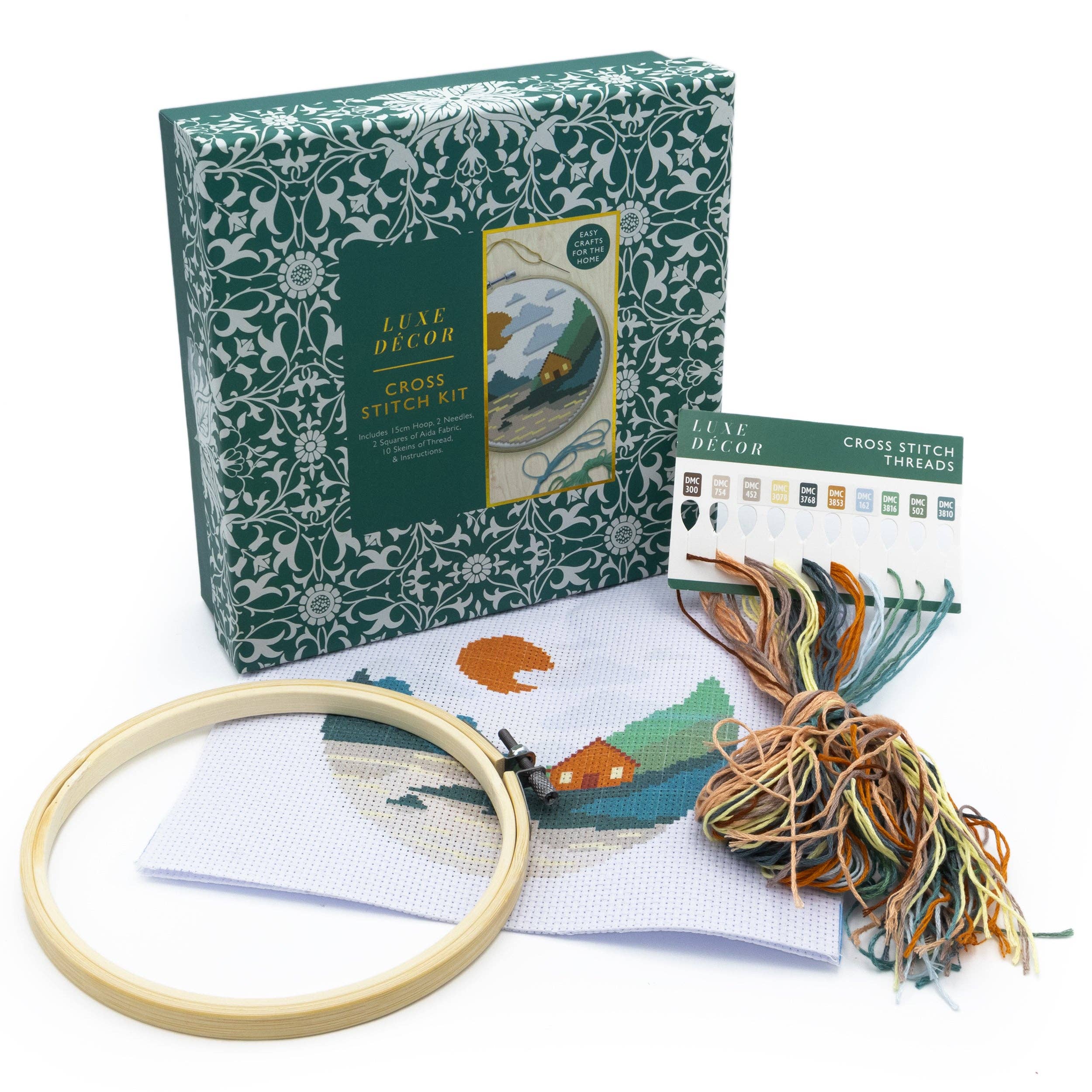 Cross Stitch Kit – Adult Craft Set – Two Designs Included