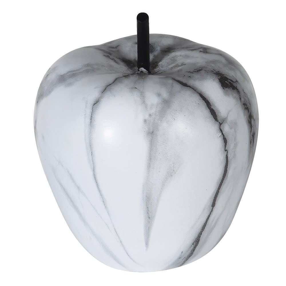 Black and White Marble Effect Apple Ornament