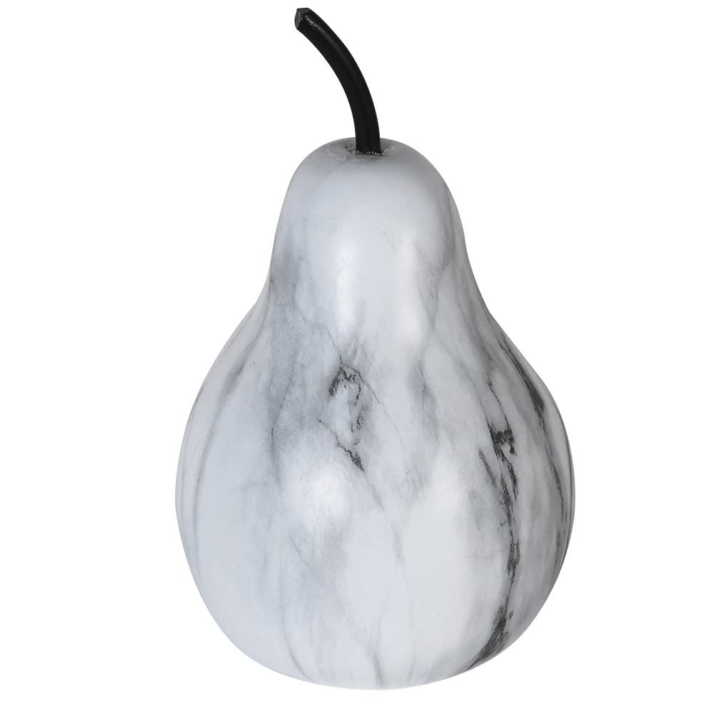 Black and White Marble Effect Pear Ornament