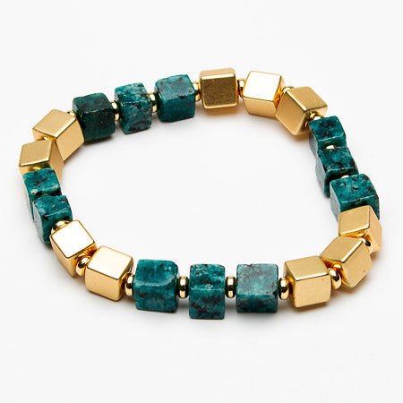 Square beaded stretch bracelet