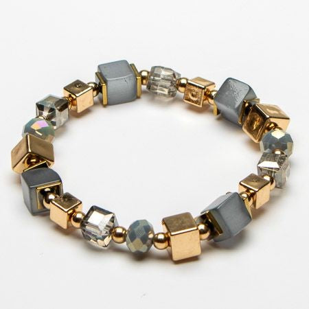 Square beaded stretch bracelet