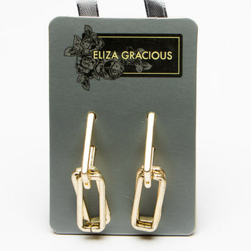 Elongated Link Earrings