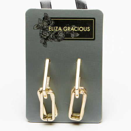 Elongated Link Earrings