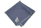 Embroidered tree napkin blue (set of 2)