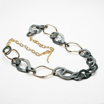 Long resin & Metal link necklace