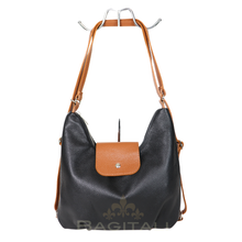 Load image into Gallery viewer, Leather 2-Way Backpack &amp; Crossbody
