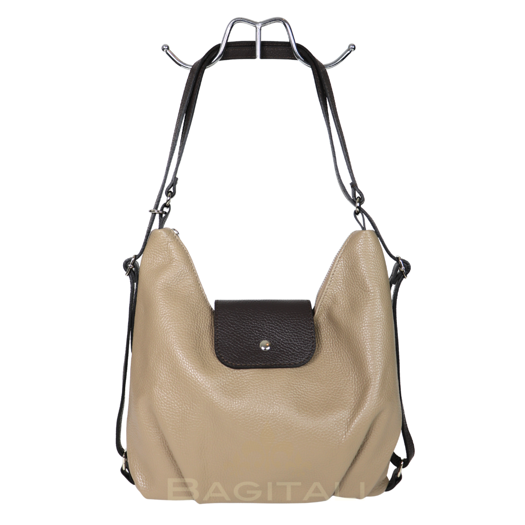 Leather 2-Way Backpack & Crossbody