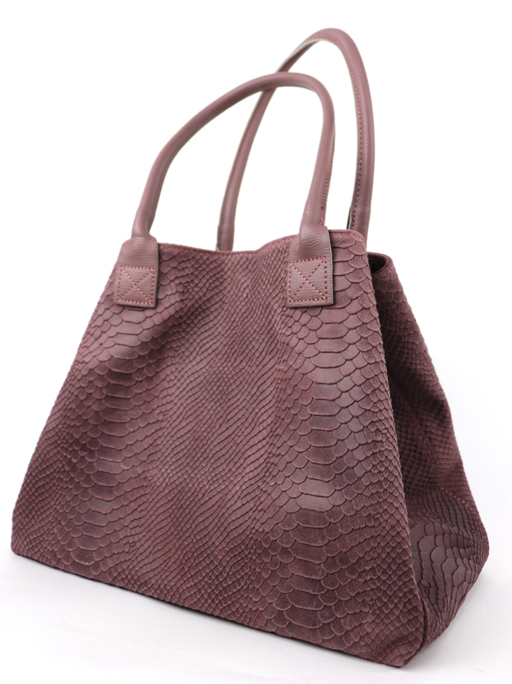 Suede two style shopper bag