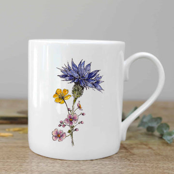 Cornflower Fine Bone China Mug in a Gift Box