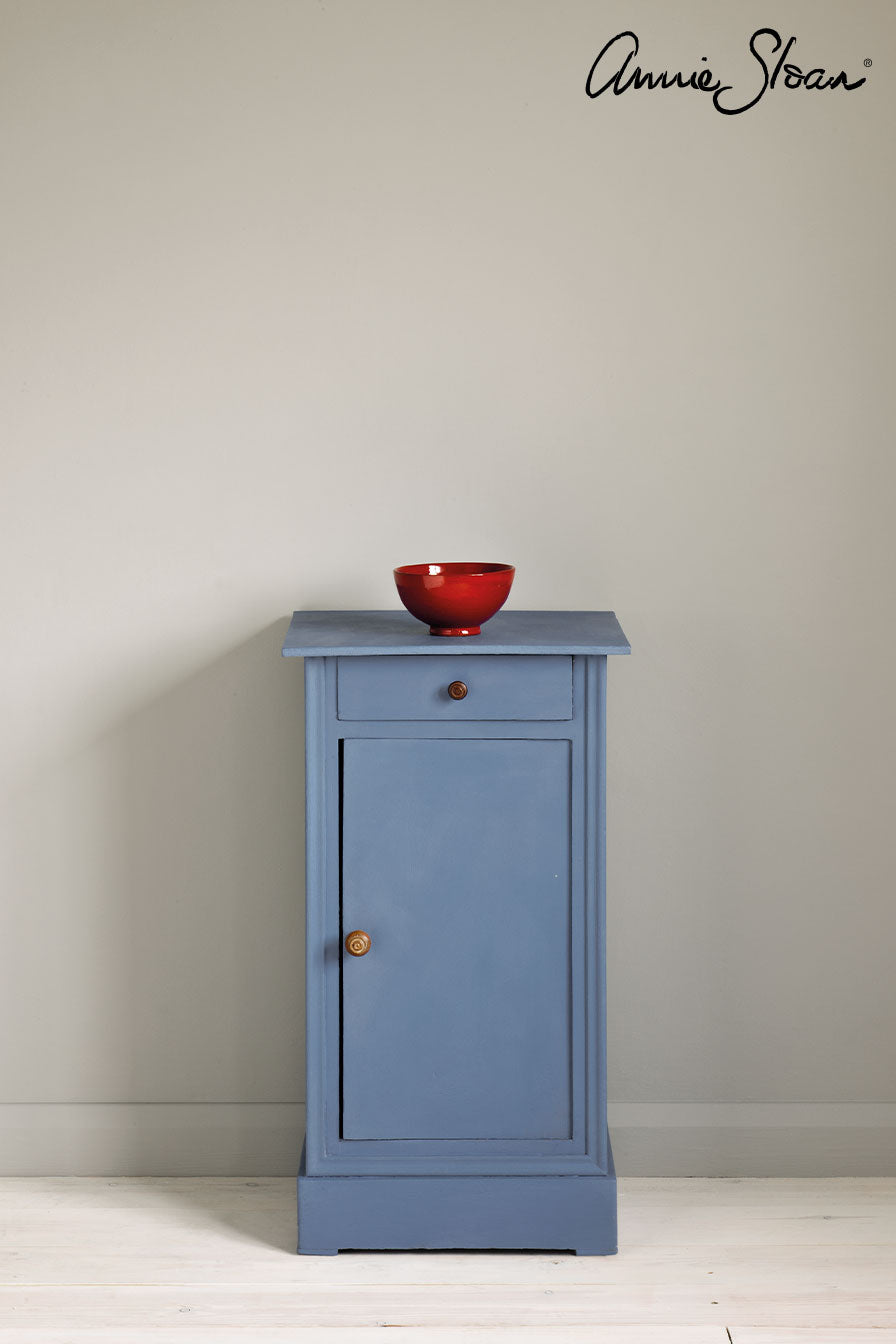 Wooden cabinet painted in Annie Sloan Chalk Paint Greek Blue