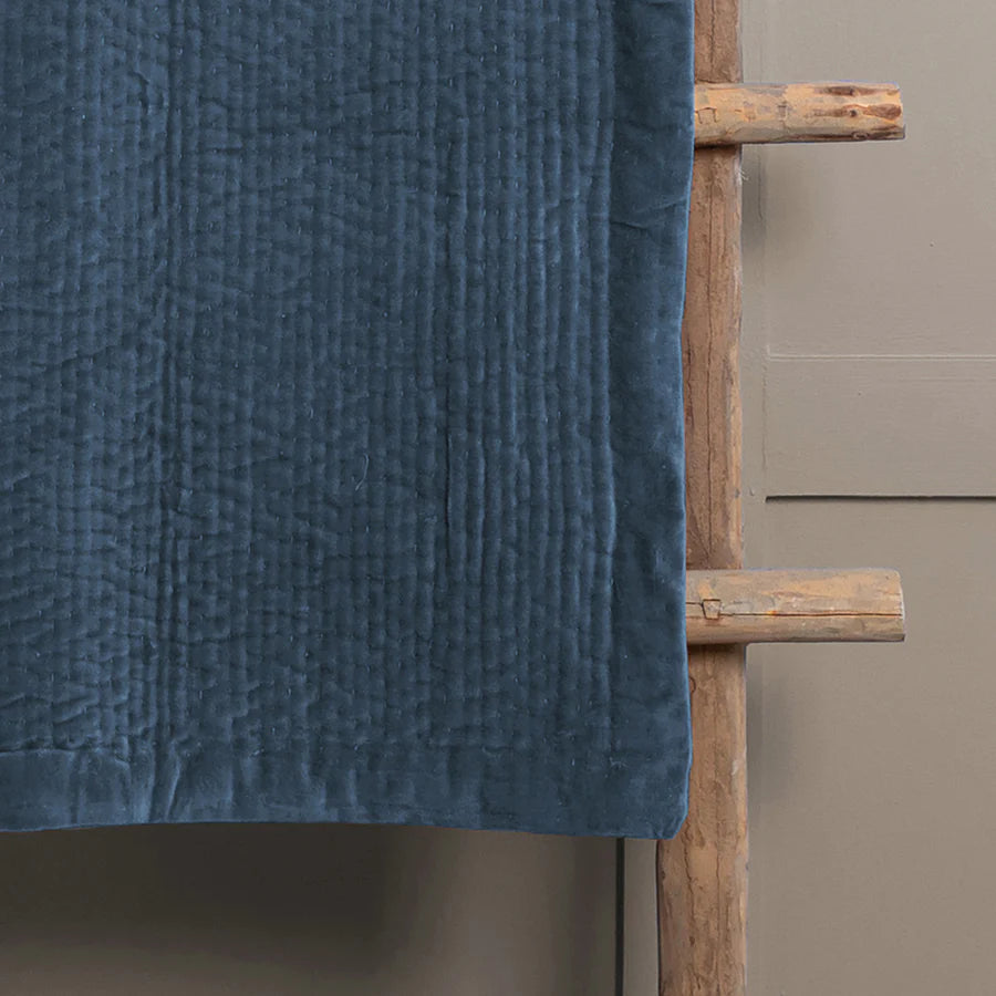 Haze Velvet Quilted Throw